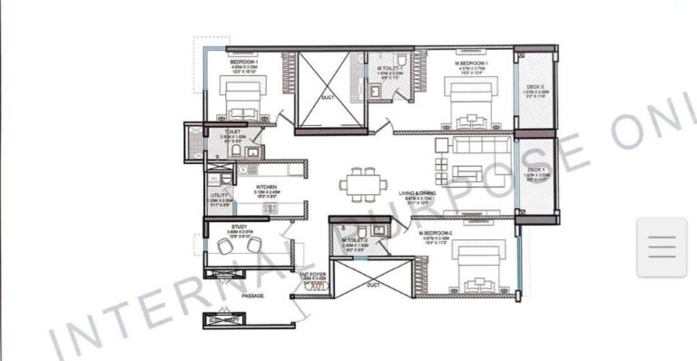 3 BHK Floor plan